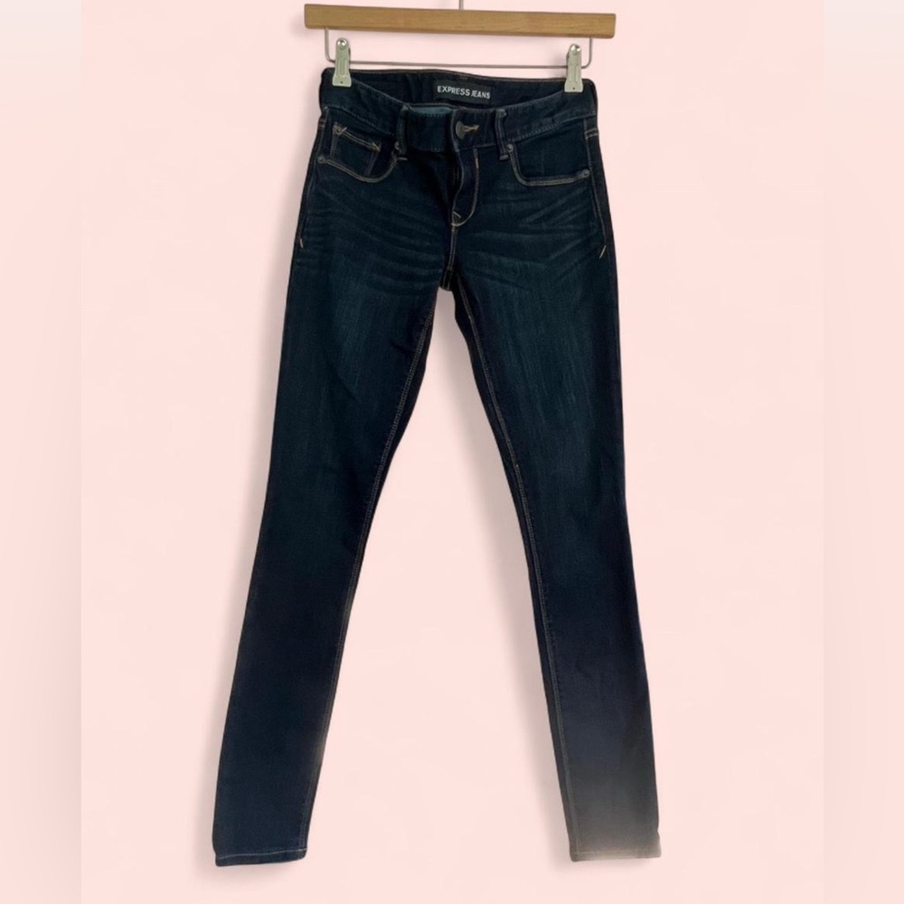 Express Women's Dark Blue Skinny Jeans